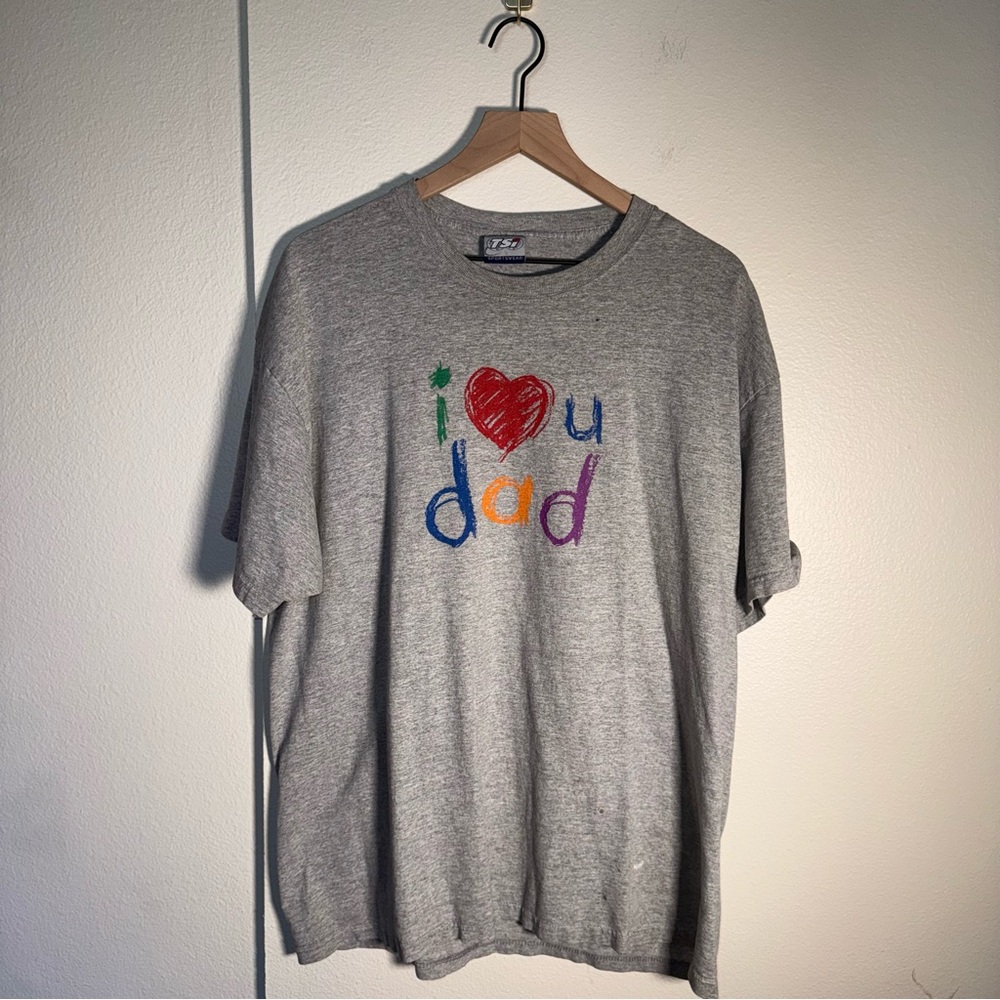 VINTAGE 90s “I ❤️ U Dad” oversized cotton graphic tshirt XL
